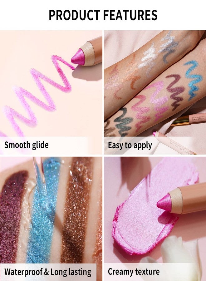 Oulac Twist-Up Shimmer Eyeshadow Stick – Waterproof Creamy Blendable Texture, Vegan & Cruelty-Free Eye Makeup, 1.25g, 01Vanilla - Image 3